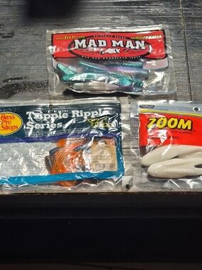 Soft Fishing Bait - Shimmering Teal/Purple Pack Lure Bundle #3